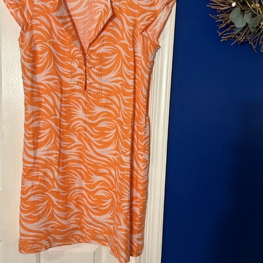 NWT HIHO Rachel Linen Dress in Papaya Wins - Picture 3 of 16